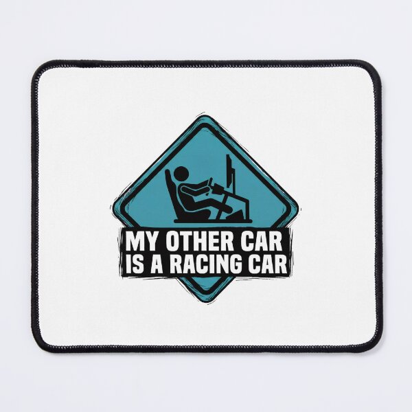 Item preview, My Other Car Is A Racing Car Blue Sign Gamer Humor designed and sold by Fenay Designs.