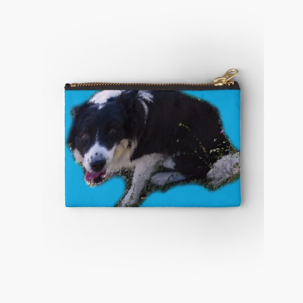 Item preview, Border collie in the grass, pointillist oil painting style designed and sold by Alan-David.