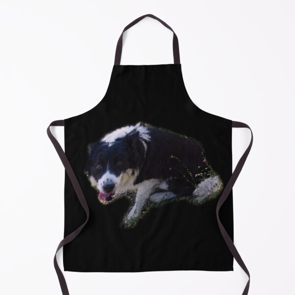 Item preview, Border collie in the grass, pointillist oil painting style designed and sold by Alan-David.