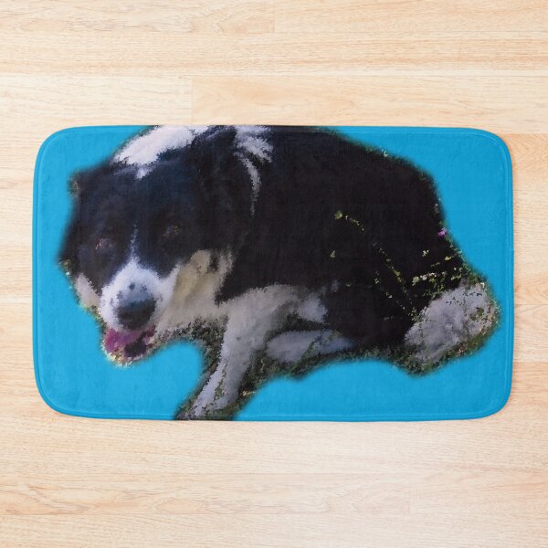 Item preview, Border collie in the grass, pointillist oil painting style designed and sold by Alan-David.