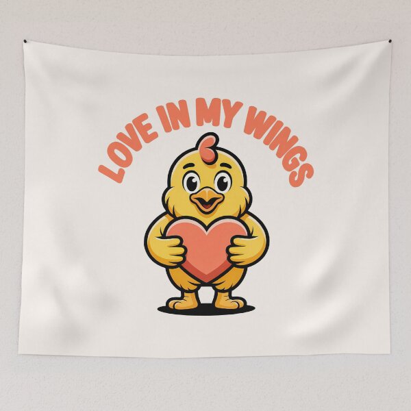 Item preview, Love in My Wings – Cute Baby Chicken Holding Heart Valentine Ilustration designed and sold by NaturEdeN.