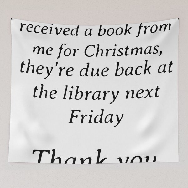 Item preview, Christmas library presents return. Funny.Seasonal. designed and sold by treesdesign.
