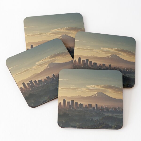 Item preview, Mexico City Nature Landscape at Sunrise | Serene Urban Mountain designed and sold by Glitchart66.
