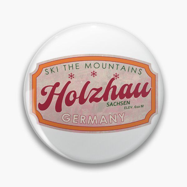 Item preview, Holzhau, Germany, Sachsen, Ski, textured skiing badge designed and sold by Wanderful-roads.