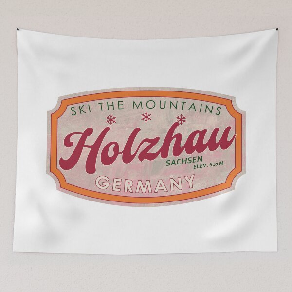 Item preview, Holzhau, Germany, Sachsen, Ski, textured skiing badge designed and sold by Wanderful-roads.