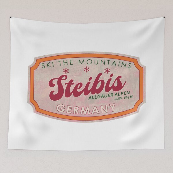 Artikelvorschau, Steibis, Deutschland, Allgäuer Alpen, Ski, strukturiertes Skiabzeichen entworfen und verkauft von Wanderful-roads.