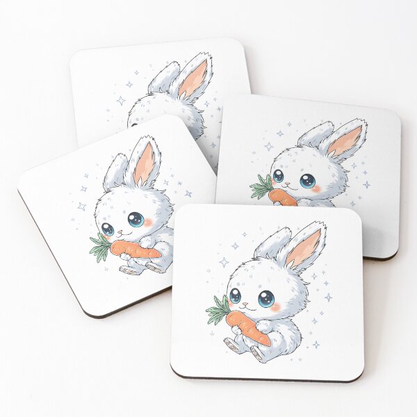 Item preview, Kawaii Rabbit with Carrot – Cute Cartoon Bunny Illustration designed and sold by CuteSquadStudio.