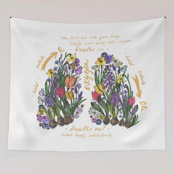 Item preview, Decorative lungs anatomy print with flowers designed and sold by bokasin.