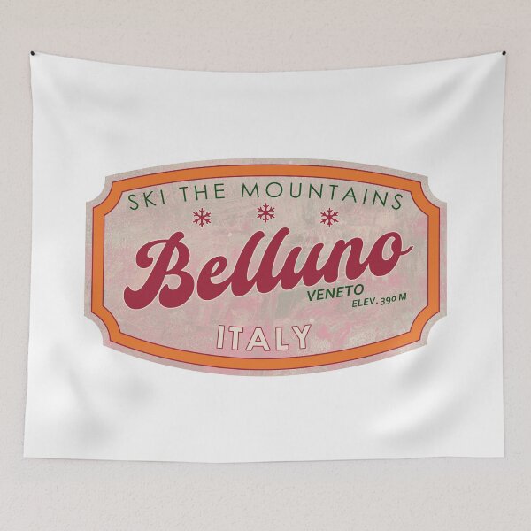 Item preview, Belluno, Italy, Veneto, Ski, textured skiing badge designed and sold by Wanderful-roads.