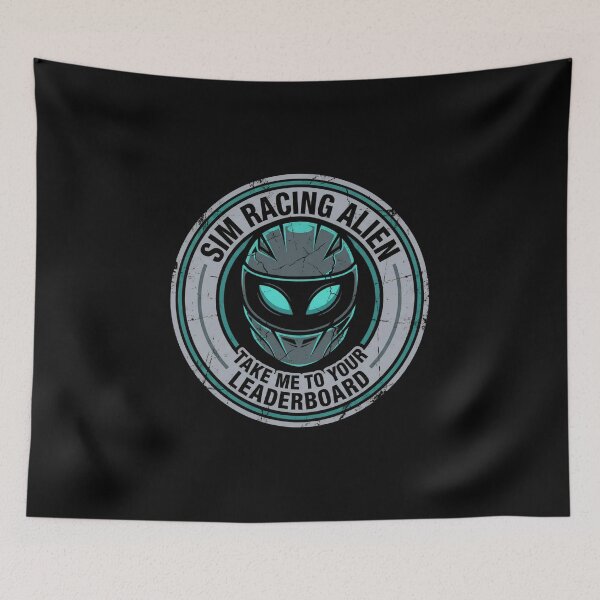 Item preview, Sim Racing Alien Take Me To Your Leaderboard Badge designed and sold by Fenay Designs.