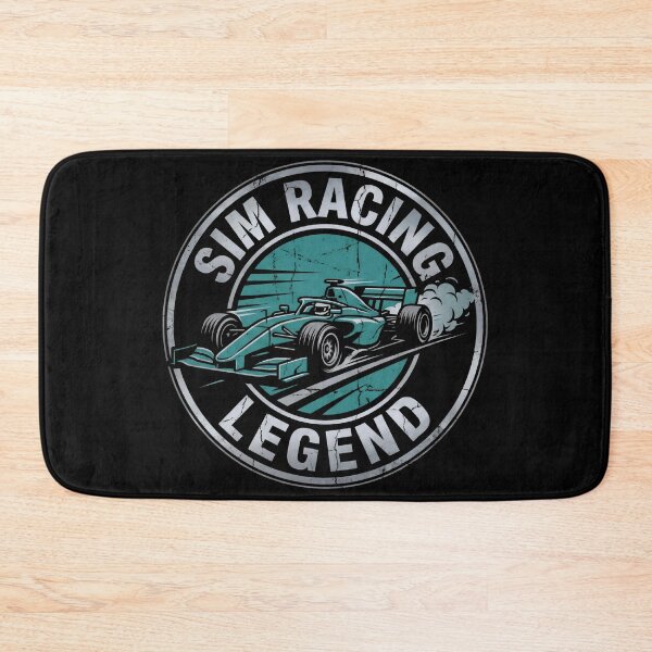Item preview, Sim Racing Legend Teal Formula Car Distressed Badge designed and sold by Fenay Designs.