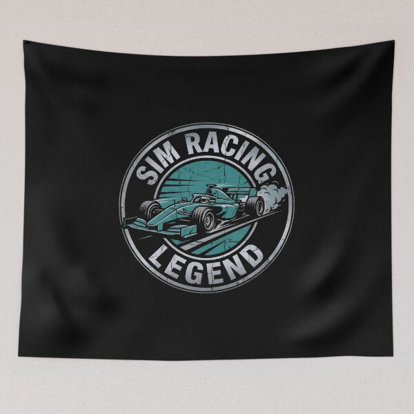 Item preview, Sim Racing Legend Teal Formula Car Distressed Badge designed and sold by Fenay Designs.