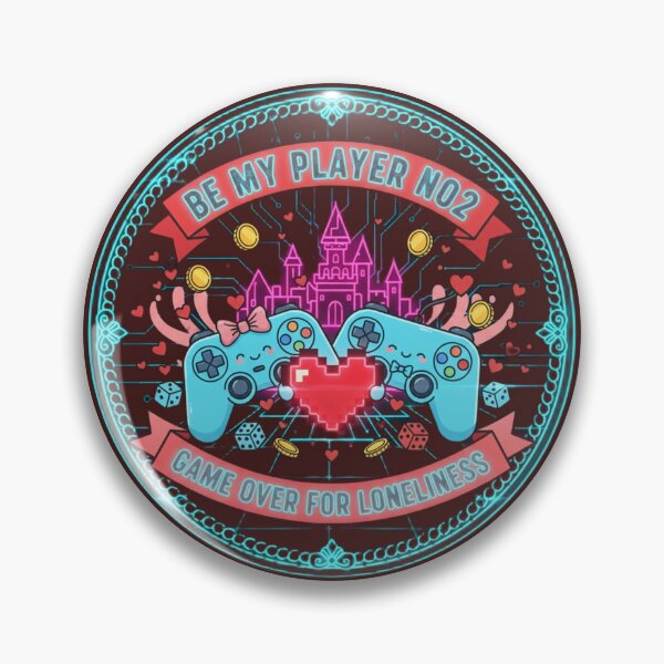Item preview, Be My Player Two – Game Over for Loneliness | Cute Gaming Love Design designed and sold by Fun-and-joy.
