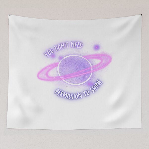 Item preview, You Don't Need Permission To Shine - Minimalist Saturn Quote Design designed and sold by Plav!.