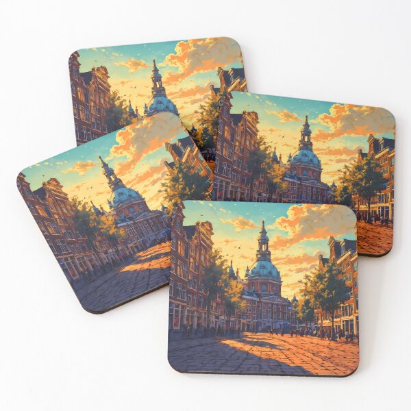 Item preview, Golden Hour at Dam Square - Vintage 90s Anime Illustration designed and sold by JacksoonLester.