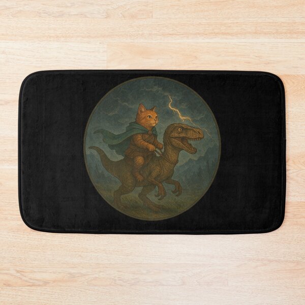 Item preview, Awesome Cat Riding A Raptor designed and sold by Planetporridge.
