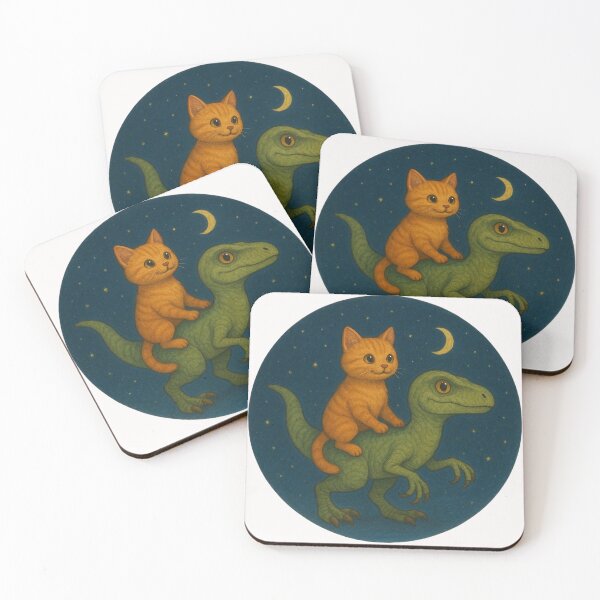 Item preview, Cool Cat Riding A Raptor designed and sold by Planetporridge.