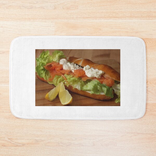Item preview, Smoked salmon trout on pretzel bar with horseradish designed and sold by SmoothBreeze7 | Liz Collet Photography.