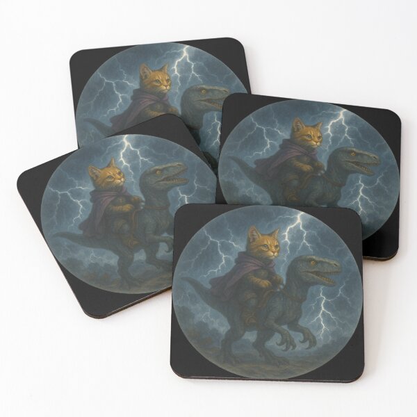 Item preview, Cat Riding A Raptor Art designed and sold by Planetporridge.