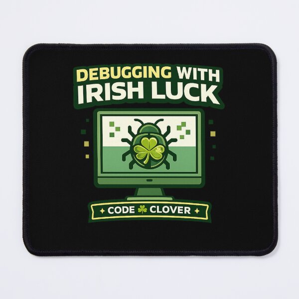 Item preview, Debugging with Irish Luck Funny Programmer Humor designed and sold by PunchDrop.