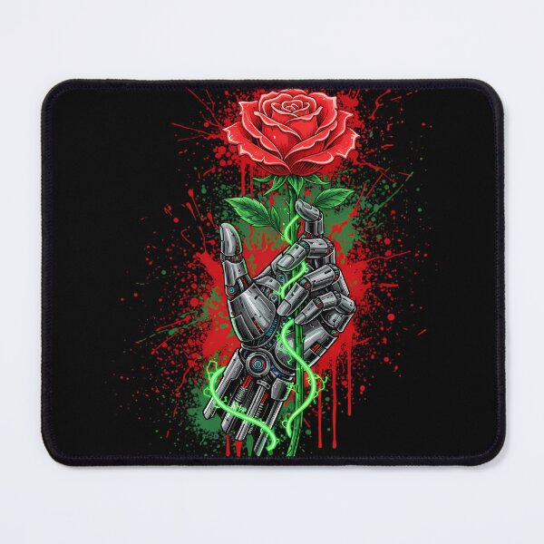 Item preview, Cyber Rose Hand - Neon Tech Flower Art designed and sold by ImpactVibe.
