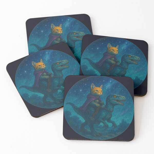Item preview, Funny Cat Riding A Raptor designed and sold by Planetporridge.