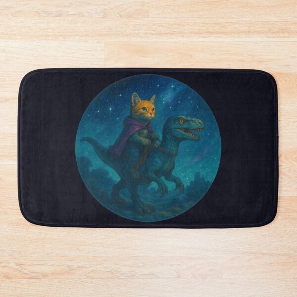 Item preview, Funny Cat Riding A Raptor designed and sold by Planetporridge.