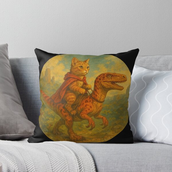 Item preview, Cat Riding A Raptor Artwork designed and sold by Planetporridge.
