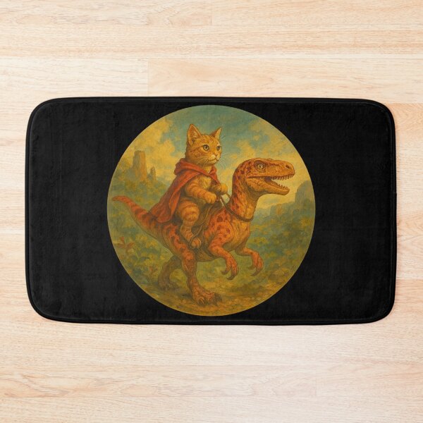 Item preview, Cat Riding A Raptor Artwork designed and sold by Planetporridge.
