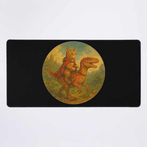 Item preview, Cat Riding A Raptor Artwork designed and sold by Planetporridge.
