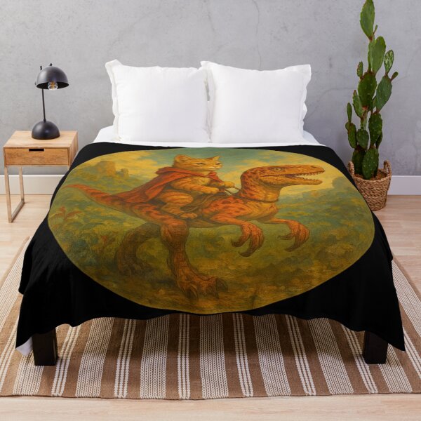 Item preview, Cat Riding A Raptor Artwork designed and sold by Planetporridge.
