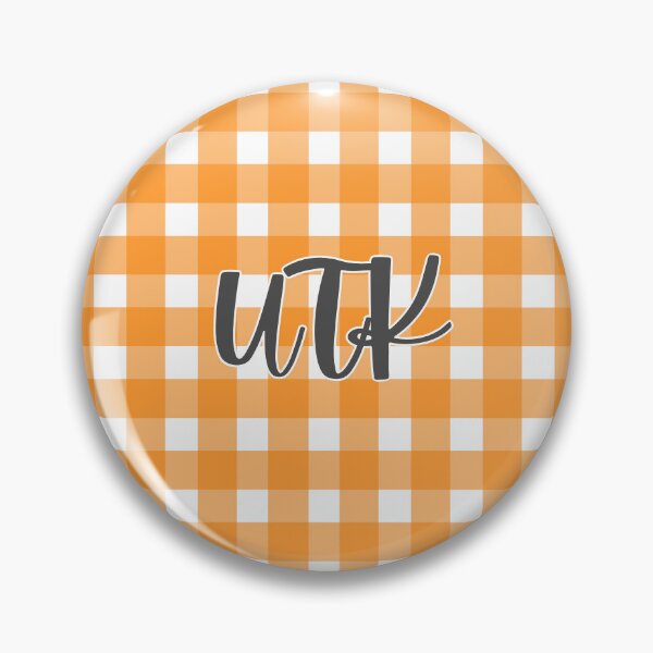 Item preview, UTK Orange Checkerboard Button Pin | Tennessee College Spirit Pin designed and sold by designsbykaym.