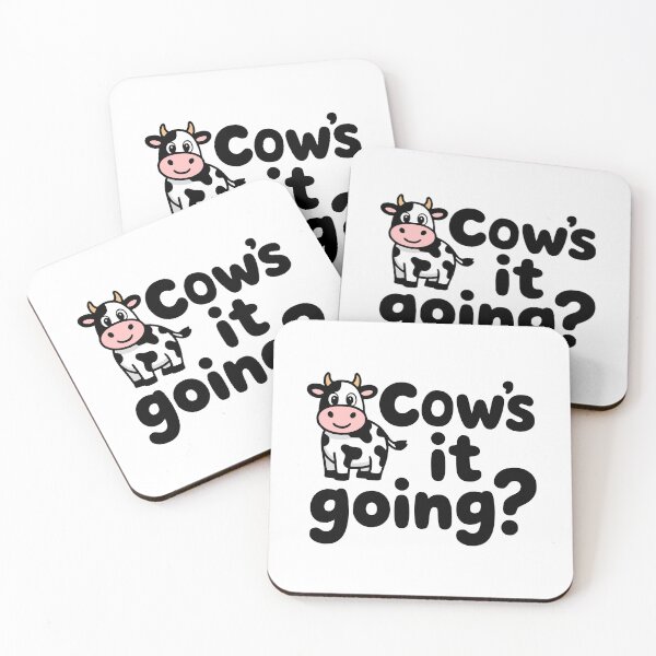 Item preview, Cow's It Going! Cute Cow Pun designed and sold by PMCreative.