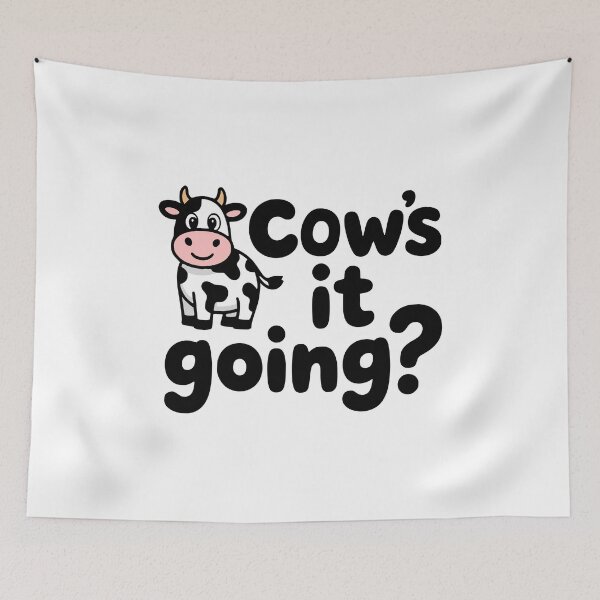 Item preview, Cow's It Going! Cute Cow Pun designed and sold by PMCreative.