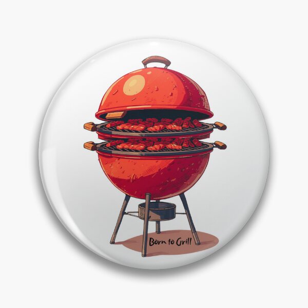 Item preview, Born to Grill - Vintage Red BBQ Kettle Art designed and sold by RDproject.