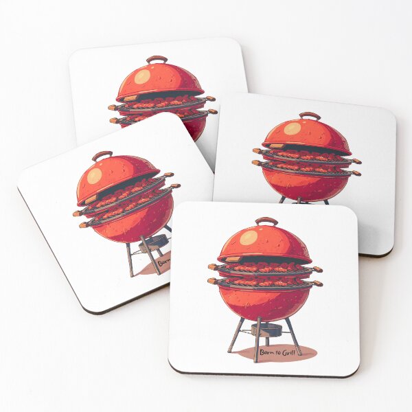 Item preview, Born to Grill - Vintage Red BBQ Kettle Art designed and sold by RDproject.