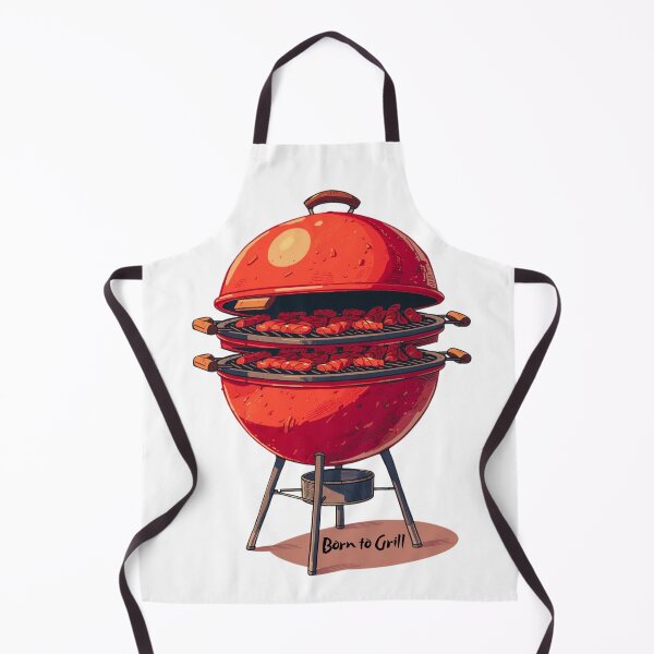 Item preview, Born to Grill - Vintage Red BBQ Kettle Art designed and sold by RDproject.