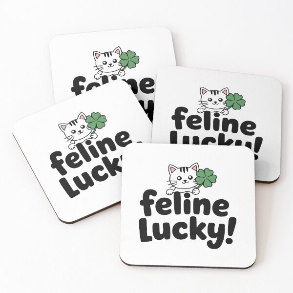 Item preview, Feline Lucky! Cute Cat Pun designed and sold by PMCreative.