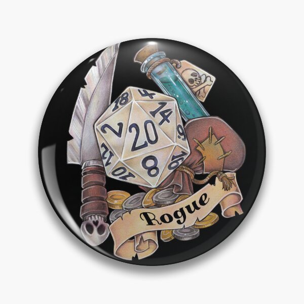 Item preview, Role-playing game, tabletop, D20 dice, gift, thief, robbery designed and sold by ZadzeneaArt.