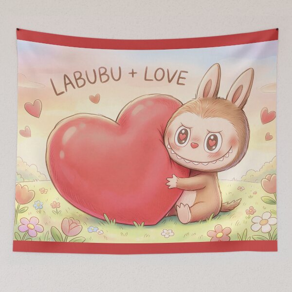 Item preview, Labubu love heart Valentine's day designed and sold by Planet Utoppia.