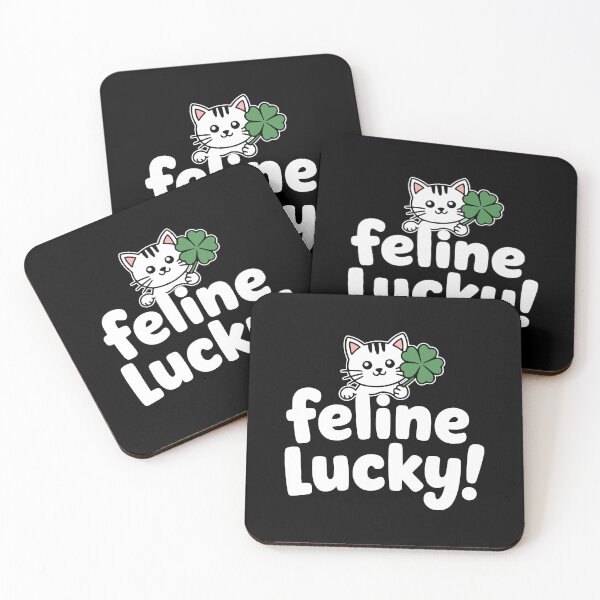 Item preview, Feline Lucky! Cute Cat Puns designed and sold by PMCreative.