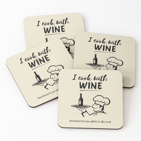Item preview, I Cook With Wine | Funny Cooking For Wine Lovers designed and sold by Anniko Art Studio.