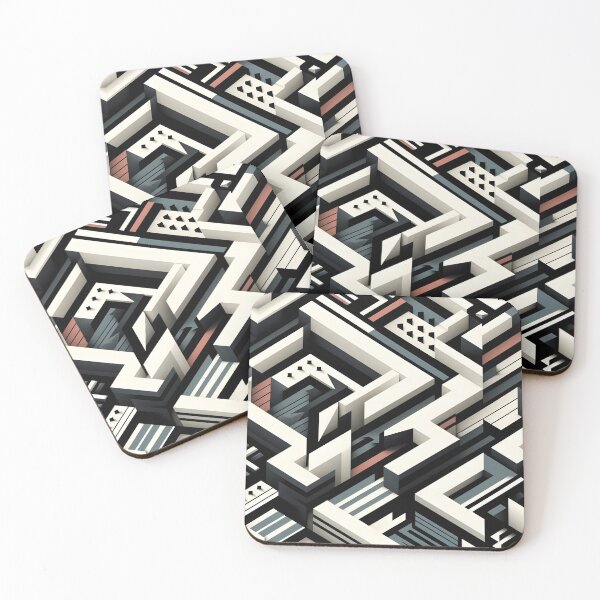 Item preview, Retro-Futurist Block Maze Design designed and sold by Chic_Clip_Craft.