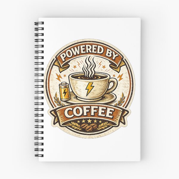 Item preview, Powered by Coffee – Retro Energy Coffee Illustration designed and sold by yaalow.