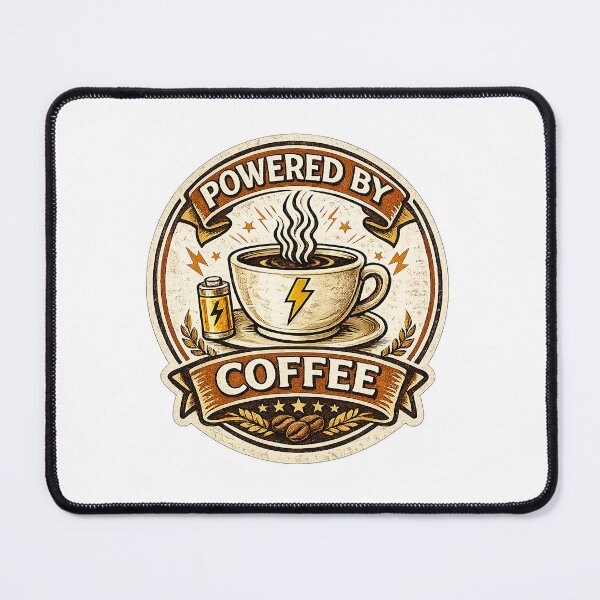 Item preview, Powered by Coffee – Retro Energy Coffee Illustration designed and sold by yaalow.