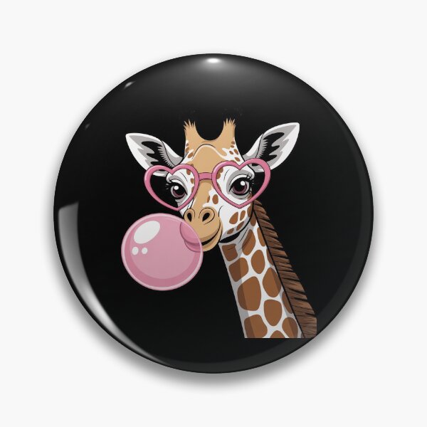 Item preview, cute giraffe with pink bubble gum and sunglasses designed and sold by angolinnArt.