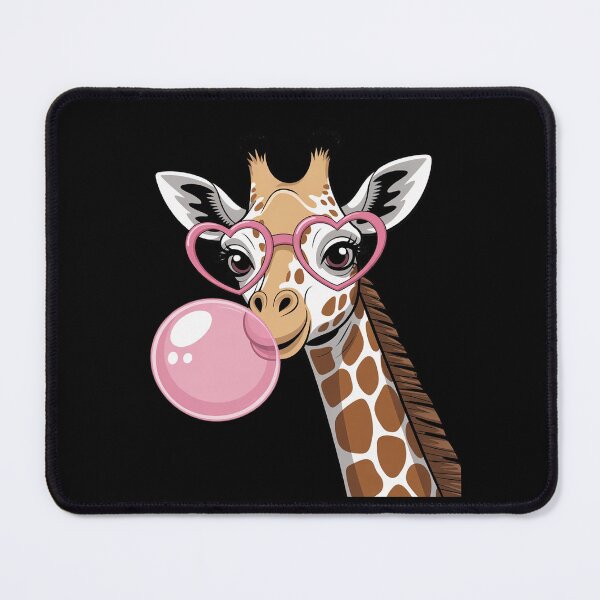 Item preview, cute giraffe with pink bubble gum and sunglasses designed and sold by angolinnArt.