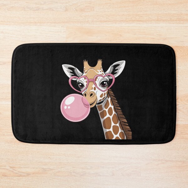 Item preview, cute giraffe with pink bubble gum and sunglasses designed and sold by angolinnArt.