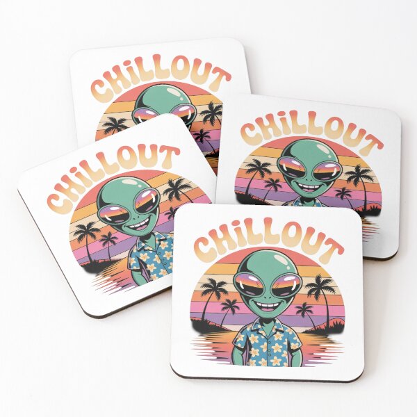 Item preview, Chillout Alien Sunset T-Shirt | Retro Tropical Sci-Fi Relax Art designed and sold by KapiPrint.