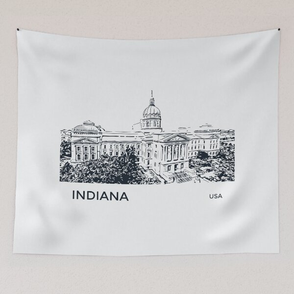Artikelvorschau, Bundesstaat Indiana, USA entworfen und verkauft von Lakeric Cityscapes.
